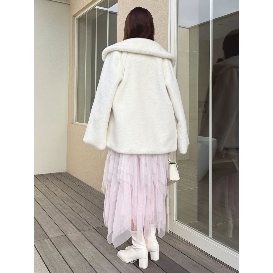 ダズリン dazzlin ビットミドルミンクライクファーコート （オフ 