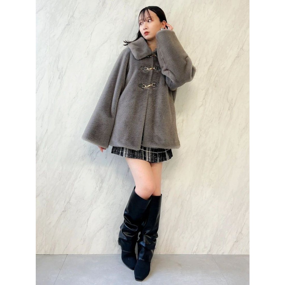 ダズリン dazzlin ビットミドルミンクライクファーコート （オフ 