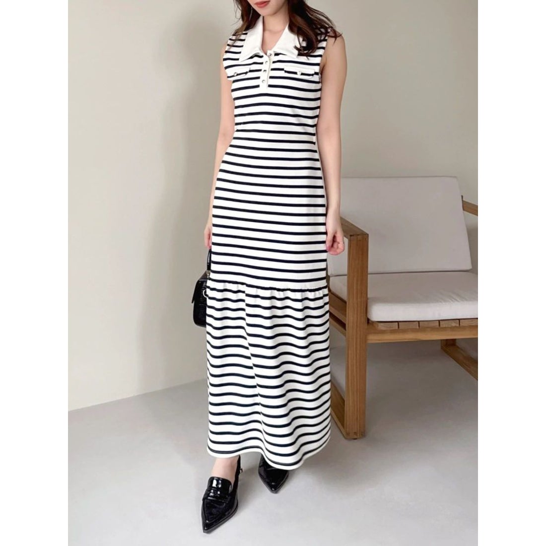 ダズリン dazzlin バックオープンポロカットワンピース （ミックス