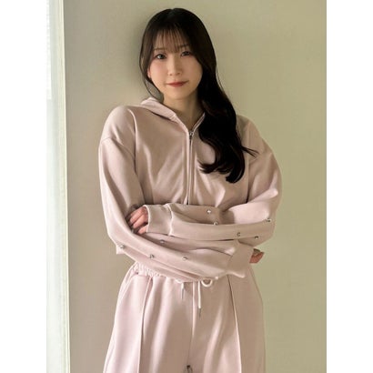 ダズリン dazzlin ビジュースリーブショートフーディ （ブラウン）｜詳細画像