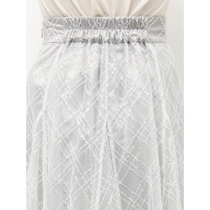 スパンコールチュールチェックスカート （ブラック）｜詳細画像