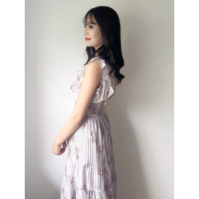 プリーツフラワーシフォンワンピース （オフホワイト）｜詳細画像