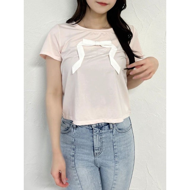 リボンディティールドッキングTシャツ （ピンク）