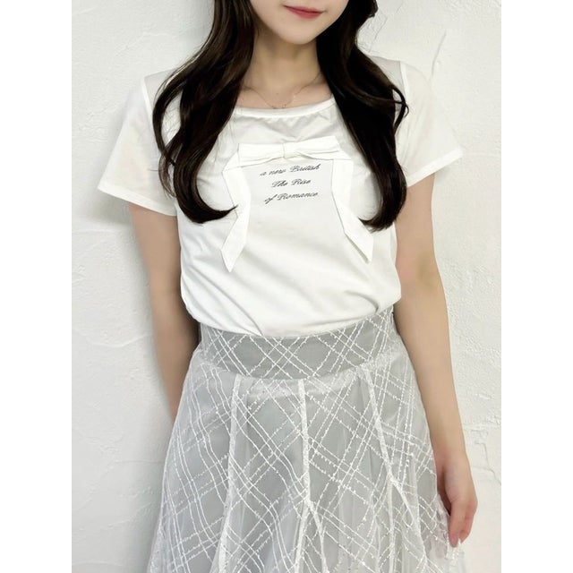 リボンディティールドッキングTシャツ （オフホワイト）