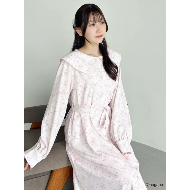 【ちいかわ/specialcollection】フラワーパターンワンピース （ピンク）