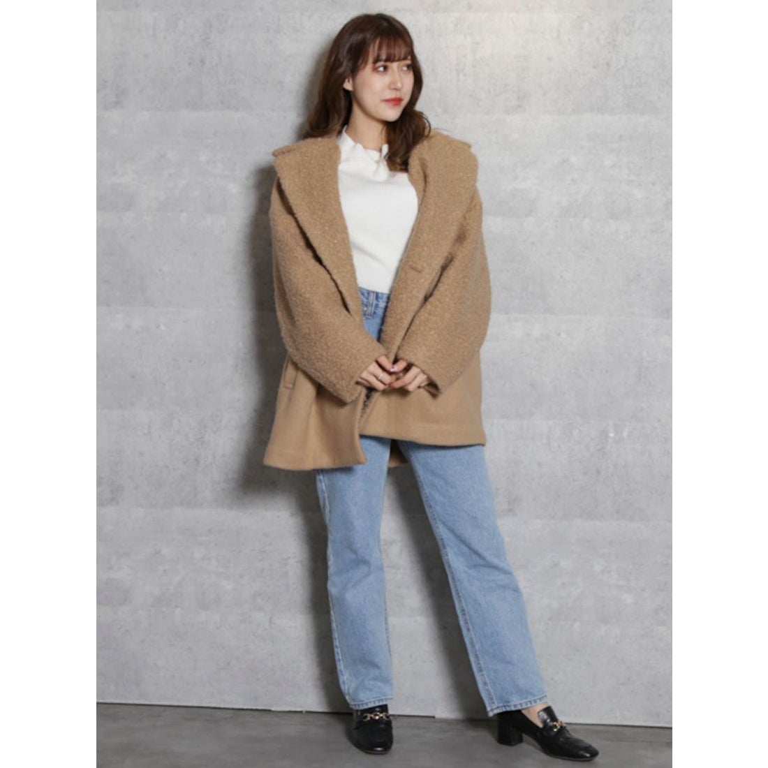 dazzlin アソートコクーンダブルボタンコート（アイボリー 