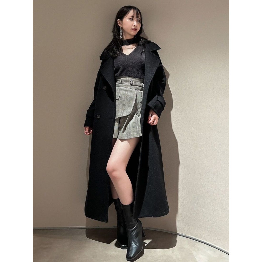 dazzlin ケープオーバーシルエットコート（ブラック） -ファッション 