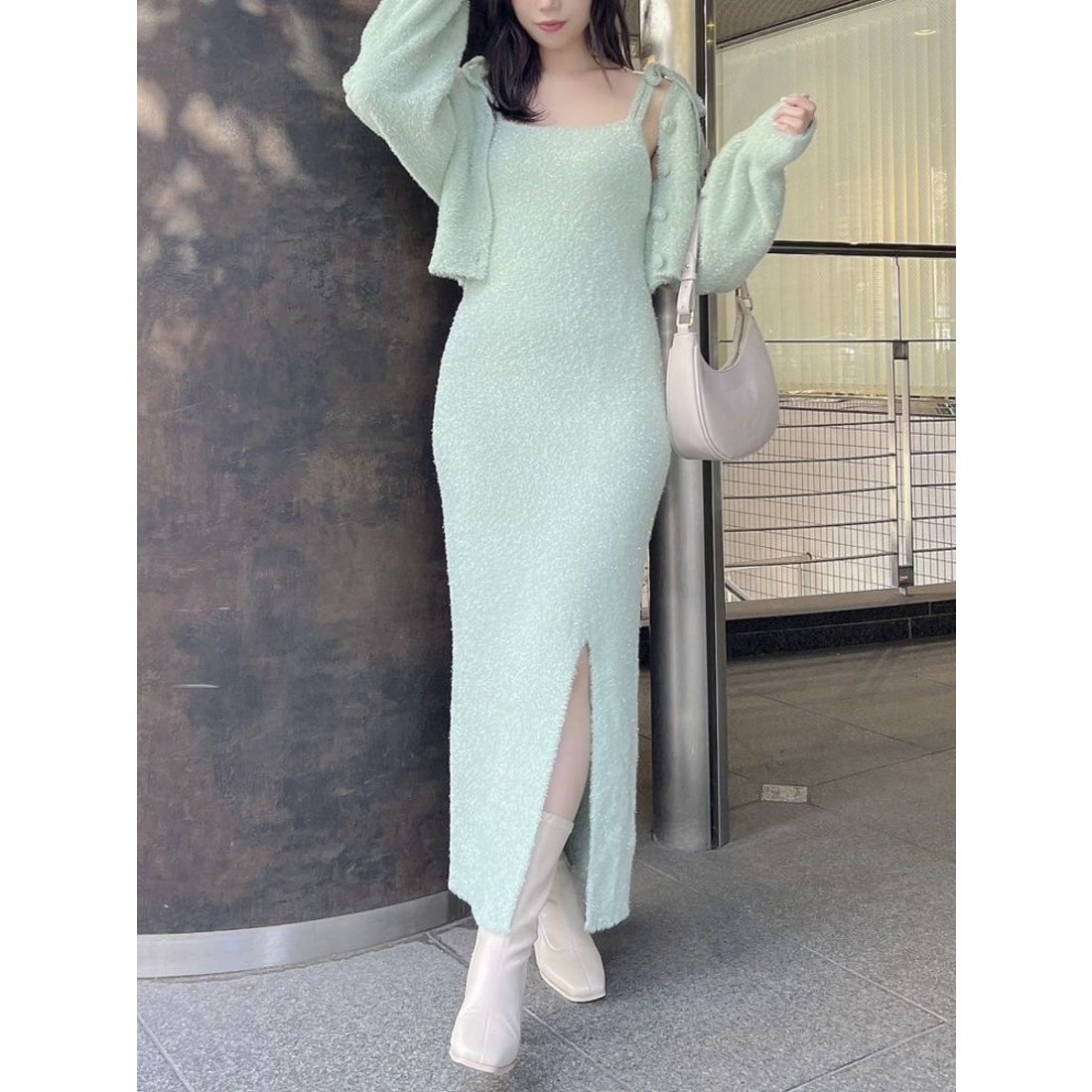 ダズリン dazzlin dazzlin ミニシャギーラメニットキャミワンピース 