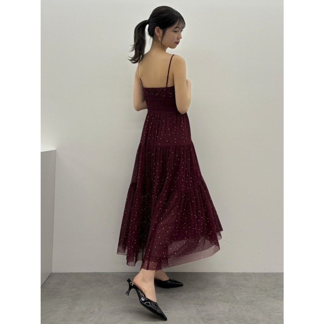 【未使用】TONAL トーナル ジャケット＆ビスチェ セット タグ付き ダズリン dazzlin オーロラストーンチュールワンピース （ボルドー