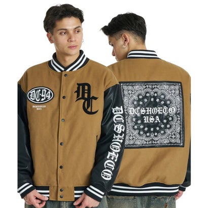 ディーシー DC スタジャン メンズ バックプリント 26 VARSITY JACKET （BEG）｜詳細画像