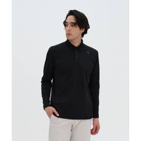 【新品タグ付き】デサントゴルフ　長袖ストレッチポロシャツ　ブラック デサントゴルフ DESCENTE ゴルフ 防風裏起毛長袖ポロシャツ -デサント