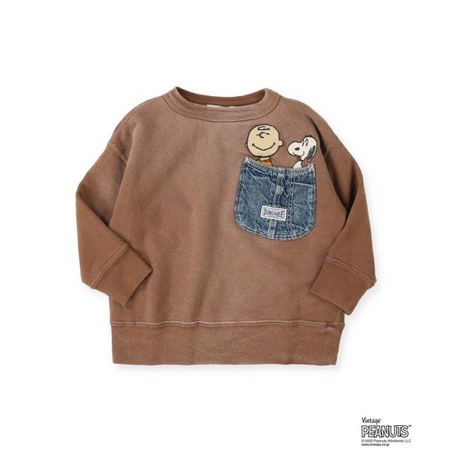 Vintage Fleece SNOOPY Pocket Sweat Shirt （BROWN）