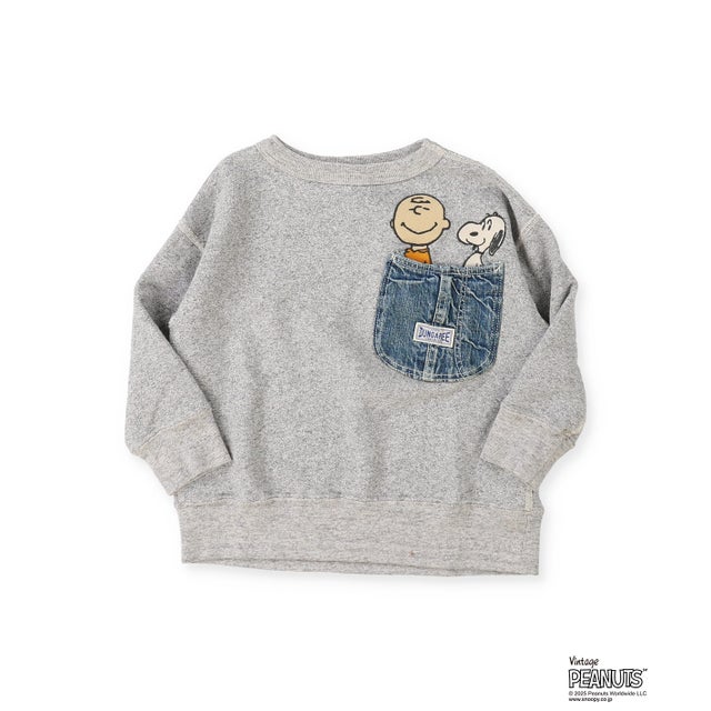 Vintage Fleece SNOOPY Pocket Sweat Shirt （GRAY）