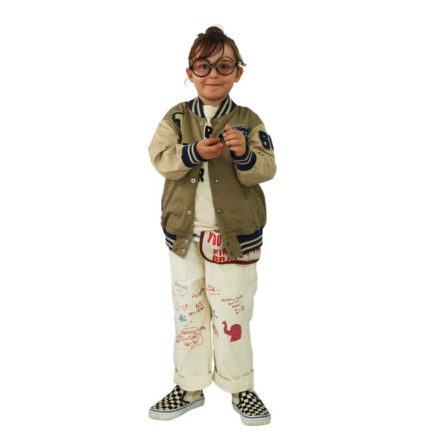 Military Backsatin Scribble Pants （OFF WHITE）