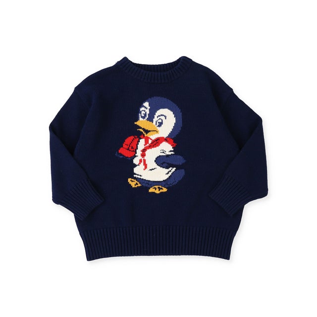 PENNIE Cotton Knit Sweater （NAVY）