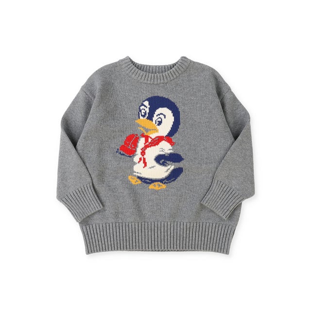 PENNIE Cotton Knit Sweater （GRAY）