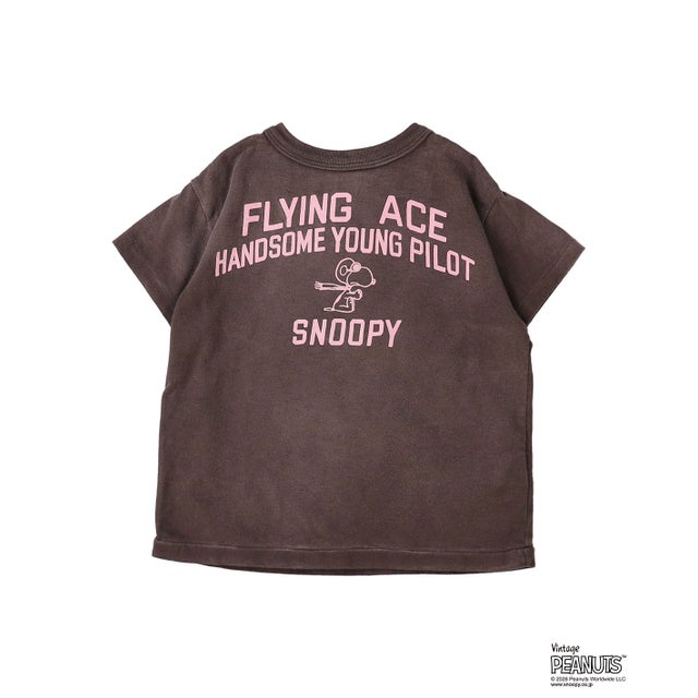 Vintage Cotton Jersey SNOOPY HERO Tee （BLACK）