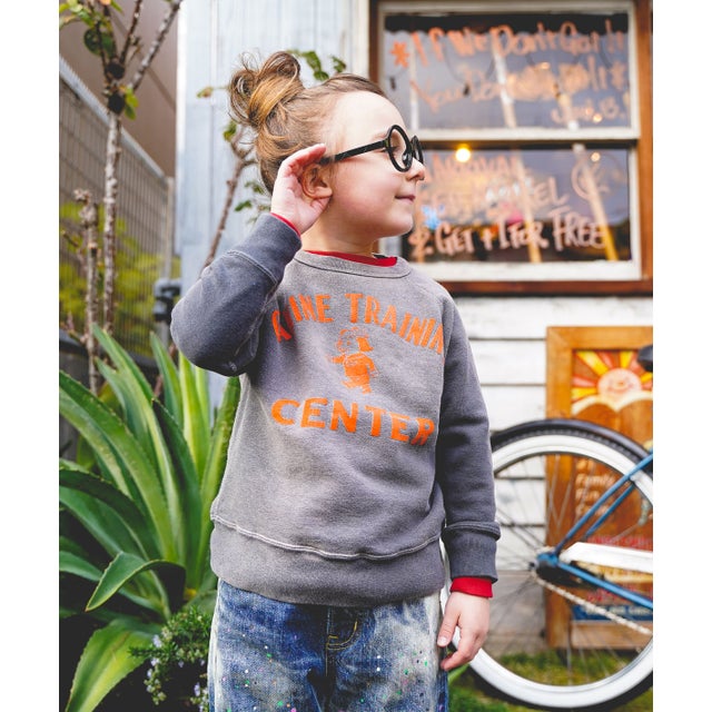 Vintage Pile CENTER Sweatshirt （CHARCOAL GRAY）