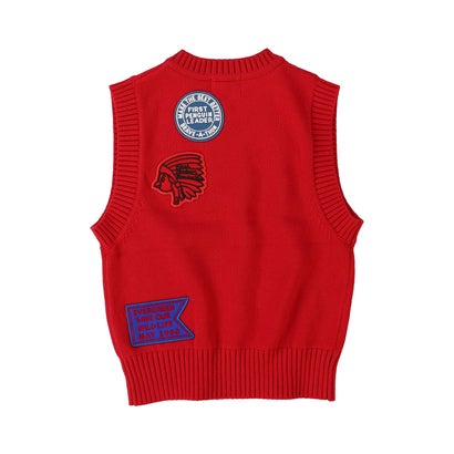 PENNIE Knitted Vest （RED）｜詳細画像