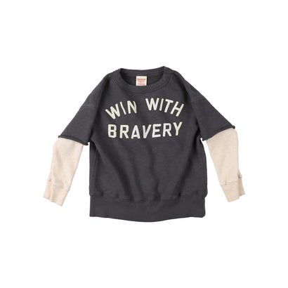 デニムダンガリー DENIM DUNGAREE WIN Layered Sweatshirt(LADIES) （BLACK）｜詳細画像