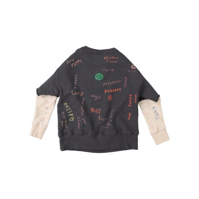 デニムダンガリー DENIM DUNGAREE WIN Layered Sweatshirt(LADIES) （BLACK）｜詳細画像