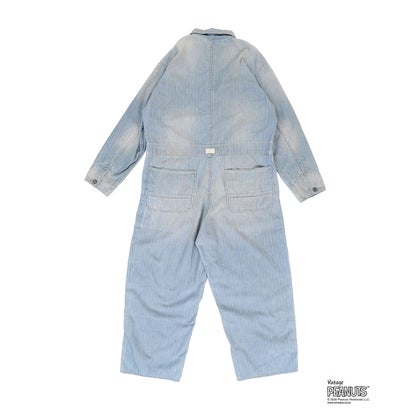 デニムダンガリー DENIM DUNGAREE Herringbone SNOOPY Overalls(LADIES) （LIGHT BLUE）｜詳細画像