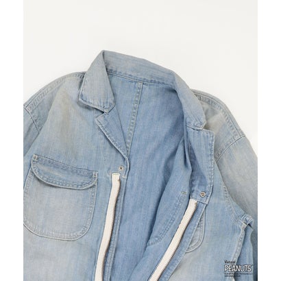 デニムダンガリー DENIM DUNGAREE Herringbone SNOOPY Overalls(LADIES) （LIGHT BLUE）｜詳細画像