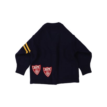 デニムダンガリー DENIM DUNGAREE Cotton Lettered Cardigan(LADIES) （BLACK）｜詳細画像