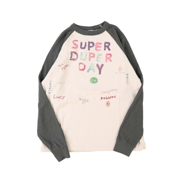 Vintage Cotton Jersey Scribble L/S Tee(LADIES) （CHARCOAL GRAY）