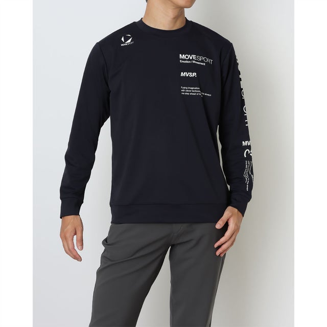 メンズ 長袖機能Tシャツ S.F.TECH 2FACE スリーブロゴ 長袖シャツ ST5FLT01M （ネイビー）
