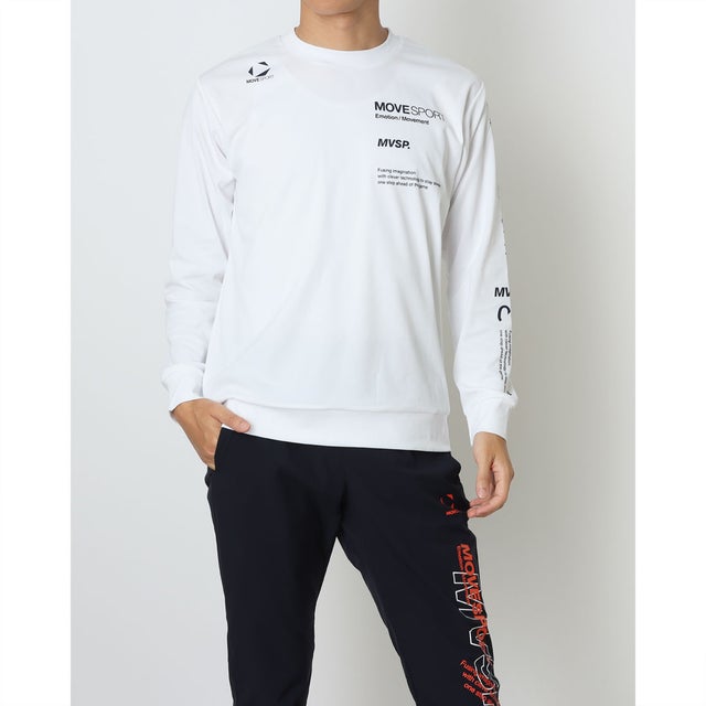 メンズ 長袖機能Tシャツ S.F.TECH 2FACE スリーブロゴ 長袖シャツ ST5FLT01M （ホワイト）