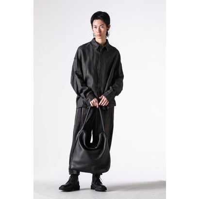 Loose fit shirt Vintage wash linen （GREEN GRAY）｜詳細画像