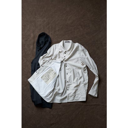 Shirt Merino wool Super 160’s （WHITE GRAY）｜詳細画像