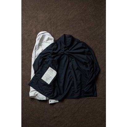 Loose fit shirt Merino wool Super 160’s （BLACK）｜詳細画像