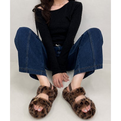 デメテル DEMETER 厚底 プラットフォーム ゴールドパーツ バックバンド ファーサンダル （レオパード）｜詳細画像