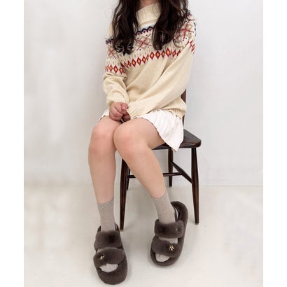 デメテル DEMETER 厚底 プラットフォーム ゴールドパーツ バックバンド ファーサンダル （ダークブラウン）｜詳細画像