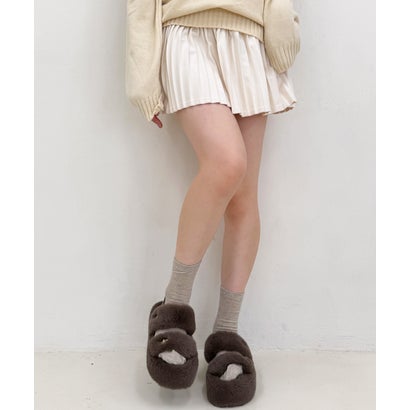 デメテル DEMETER 厚底 プラットフォーム ゴールドパーツ バックバンド ファーサンダル （ダークブラウン）｜詳細画像