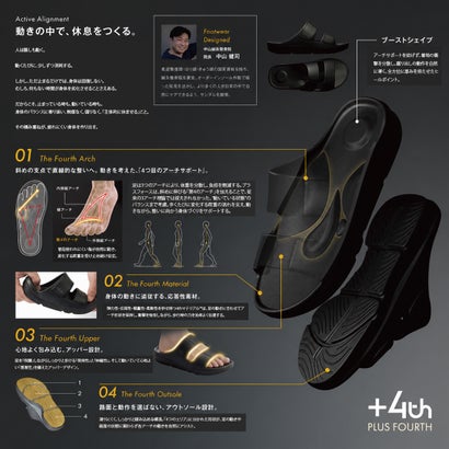 PLUS FOURTH プラスフォース 軽量 ベルクロベルト アライメントサンダル （ライトグレー）｜詳細画像