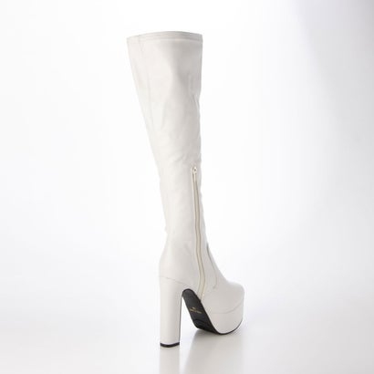 デメテル DEMETER 13.5cm 厚底ハイヒール ストレッチロングブーツ （ホワイトスムース）｜詳細画像