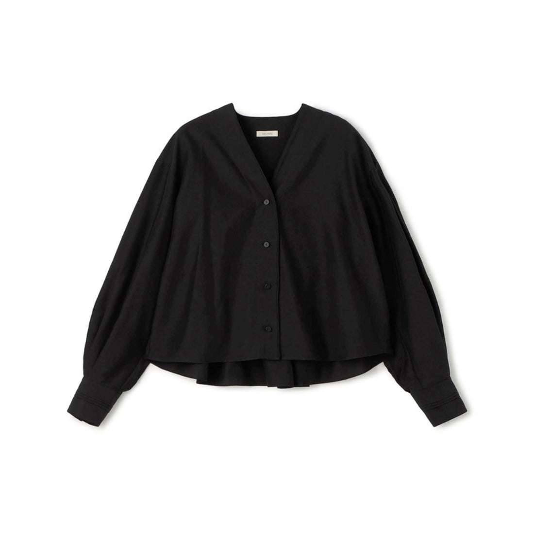 DES PRÉS デ・プレ DES PR?Sコットンシルクポプリン Vネックブラウス 