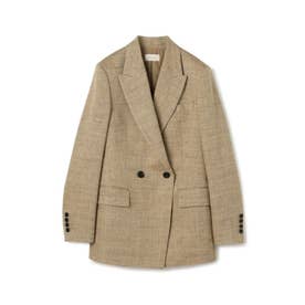 デ・プレ DES PRÉS リネンシルクコットンヘリンボーン ダブルブレスト 
