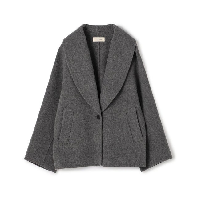 DES PR?S ウールモッサ ショールカラーコート （15 グレー）
