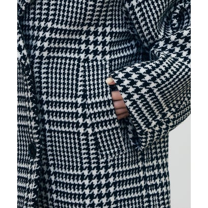 ロービングヤーングレンチェック オーバーサイズPコート （18 ブラック系）｜詳細画像