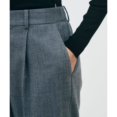 ウールジョーゼット ワンタックストレートパンツ （15 グレー）｜詳細画像