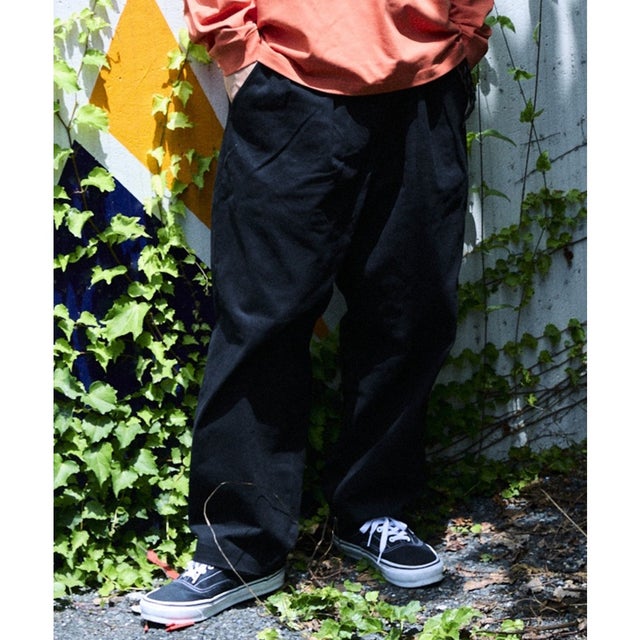 ディアローレル ロングパンツ メンズ チノ ワークパンツ 2PLEATS （BLK）