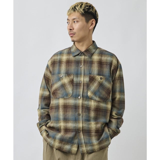 ディアローレル 長袖 シャツ メンズ チェック HERITAGE （KHK）