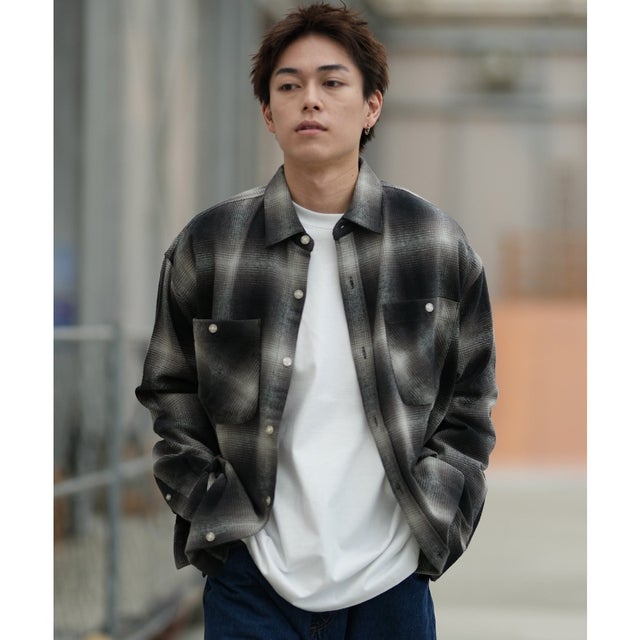 ディアローレル 長袖 シャツ メンズ チェック HERITAGE （BLK）