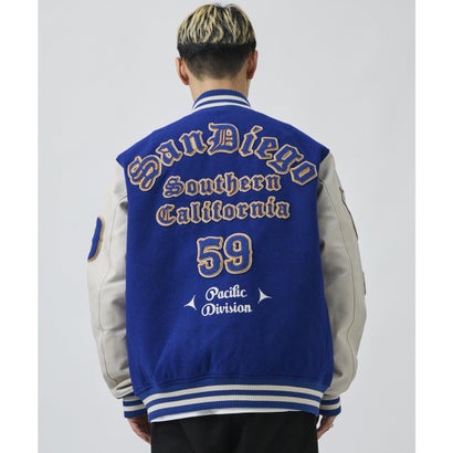 ディアローレル スタジャン メンズ オーバーサイズ SD VARSITY （NV/WT）｜詳細画像