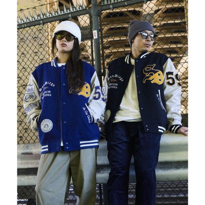 ディアローレル スタジャン メンズ オーバーサイズ SD VARSITY （BK/BK）｜詳細画像