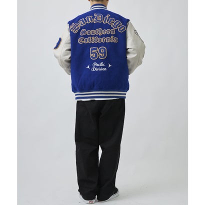 ディアローレル スタジャン メンズ オーバーサイズ SD VARSITY （BL/WT）｜詳細画像